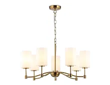 Люстра подвесная LH56053 Ambrella light белая на 7 ламп, основание латунь в стиле современный Люстра подвесная LH56053 Ambrella light белая на 7 ламп, основание латунь в стиле современный